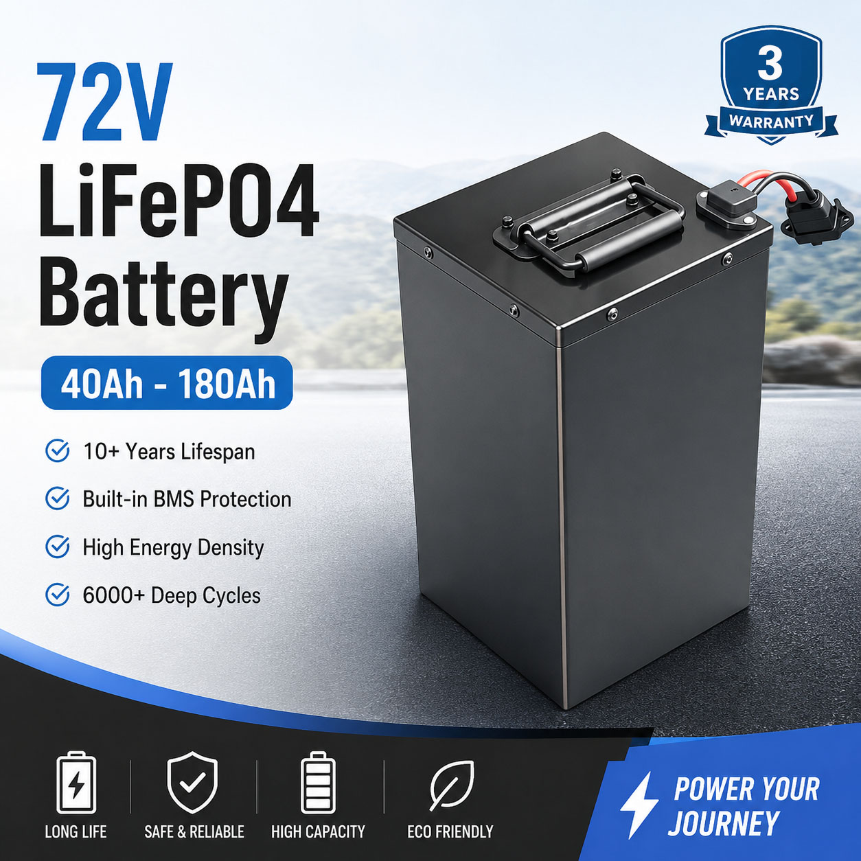 72V 60Ah Lifepo4 Battery Pack - Paket baterai lithium lifepo4 Energi Baru