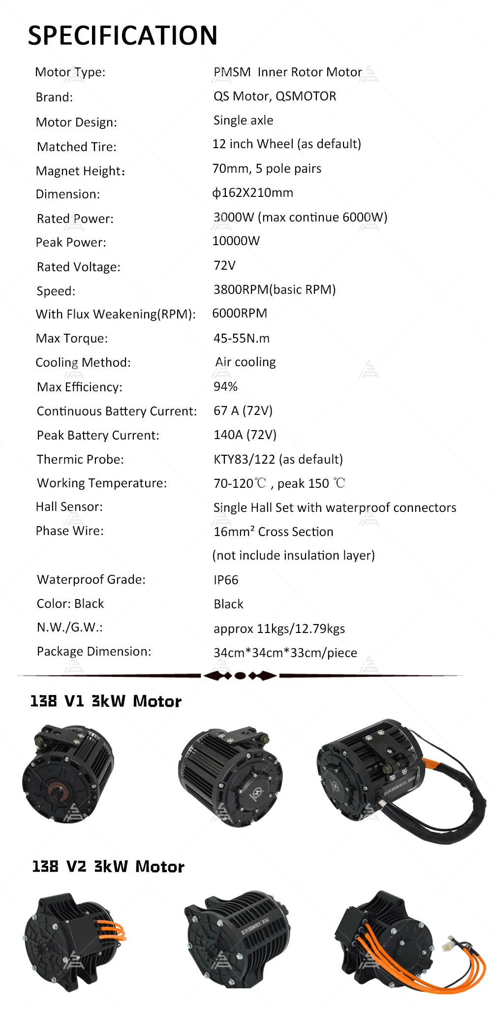 QS138 3000W V1 Desain Sabuk Ki - Mid Drive Motor Kit 72V 3000W ulasan dan harga